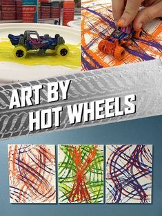 an advertisement for art by hot wheels