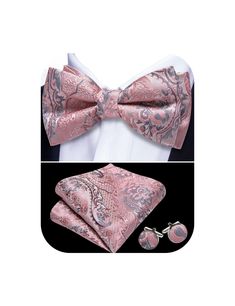 PRICES MAY VARY. Set - 1* Pre-Tied Bow Tie; 1*Pocket Square; 1 Pair*Cufflinks.YOHOWA has more than 1,500+ styles of BOWTIES TIES waiting for your choice,please click the brand name"YOHOWA". Size - Bow Tie: 4.7*2.4inches(12*6cm); Handkerchief: 9*9inches(23*23cm); Cufflink Diameter:0.55 inches/1.4cm Material and Craft - finest 1600 Stitches jacquard woven silk microfiber which is durable, non-deform and soft The envy of every gentlemen - Hand-made silk woven bow tie. We've finished it off with sil Elegant Suit And Tie Accessories For Groom In Summer, Elegant Summer Suit And Tie Accessories For Groom, Pink Formal Sets For Summer, Wedding Ties With Paisley Print, Fitted Paisley Print Suit And Tie Accessories For Wedding, Elegant Wedding Ties With Paisley Print, Elegant Wedding Suit And Tie Accessories With Paisley Print, Elegant Paisley Print Wedding Suit Accessories, Elegant Sets With Bow Tie For Wedding