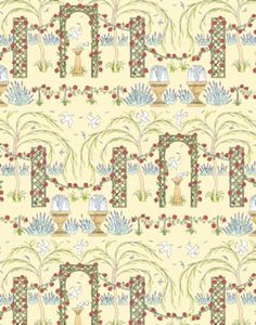 an image of a wallpaper with flowers and plants on it's sides, including the letter e