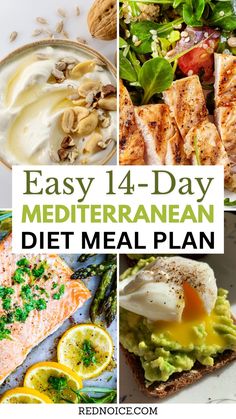 Embark on a delicious journey with our 14-day Mediterranean Diet Meal Plan! Perfect for beginners, this easy-to-follow guide offers a variety of healthy meals to nourish your body. Discover simple, flavorful recipes for breakfast, lunch, and dinner that capture the essence of Mediterranean cuisine. Our sample menu takes the guesswork out of planning, making it effortless to embrace this heart-healthy lifestyle. From vibrant salads to satisfying mains, each meal is designed to please your palate and boost your well-being. Start your Mediterranean adventure today! Meddertarian Diet Recipes, What To Eat On The Mediterranean Diet, Healthy Eating Mediterranean, How To Do The Mediterranean Diet, Mediterranean Diet For Heart Health, How To Eat Mediterranean Diet, Mediterranean Diet Food Prep, Meal Planning Ideas Healthy Clean Eating, 3 Day Cleanse Meal Plan