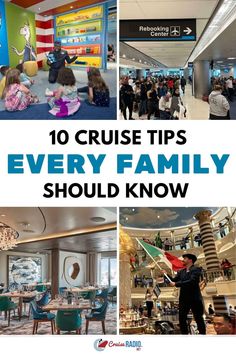 A children’s storytime activity, a crowded airport terminal, and a festive cruise ship dining room Cruise Ship Tips, Smooth Sailing, Vacation Tips, Cruises