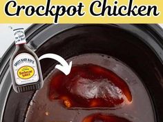 the crockpot chicken has been cooked and is ready to be put in the slow cooker