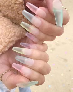 Glass Nails, Summer Acrylic Nails, Coffin Nails Designs, Best Acrylic Nails