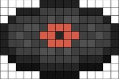 an image of a black and white pattern with red squares