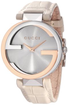 Gucci Watch , Gucci Women's YA133303 Interlocking White Crocodile Pink Gold and Steel Watch White Crocodile, 18k Gold Watch, Hand Watch, Gucci Accessories, Rose Gold Watch