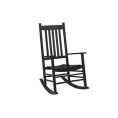 a black rocking chair on a white background