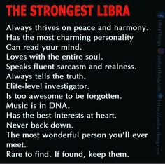 a poem written in red and black with the words'the strongest libra '