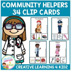 the community helpers clip cards are great for teaching children to read and practice their skills