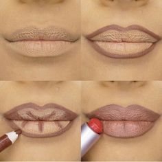 How to make lips appear fuller with make up Lips With Lipstick, Lip Tutorial, Kylie Jenner Lipstick, Matte Lipsticks, Lip Contouring, Makeup Tricks, Contour Makeup, Lip Pencil