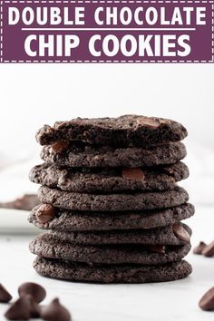 chocolate cookies stacked on top of each other