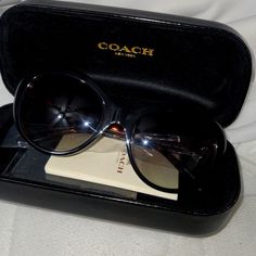 Womens Sunglasses By Coach With Box And Cleaning Wipe. Never Worn. Coach Hc 8259 L 1061 Formal Tortoiseshell Sunglasses With Uv Protection, Formal Tortoiseshell Sunglasses With Gradient Lenses, Trendy Tortoiseshell Sunglasses For Formal Occasions, Elegant Tortoiseshell Sunglasses With Uv Protection, Elegant Tortoiseshell Sunglasses With Mirrored Lenses, Formal Brown Glass Sunglasses, Coach Brown Tinted Sunglasses, Chic Coach Sunglasses With Tinted Lenses, Classic Brown Coach Sunglasses