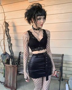 Goth Girl Outfits, Goth Outfit, Summer Goth, Cute Goth, Goth Look, Alt Girls, Ootd Photography