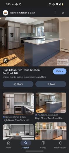 an image of a kitchen being viewed on the app store's webpages