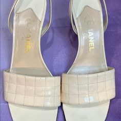 Reposhing This Item I Purchased From @Tlwhite59. Loved Them, But They Were To Small For Me. I Haven’t Worn Them Out So Just Looking To Get These To A Good Home. Questions? Leave A Comment Below! Chanel Cream, Shoes Chanel, Slingback Sandals, Slingback Sandal, Chanel Shoes, Women's Shoes Sandals, Open Toe, Shoes Sandals, Chanel