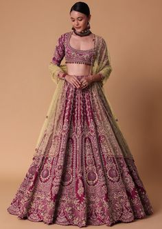 Take a step forward on your big day with our red and gold raw silk bridal lehenga set. Crafted to captivate everyone's attention this set of four ensemble is highlighted with a dramatic back cut blouse adorned on a rich velvet base. Completed with two dupattas and enhanced with hand embellished beads and cutdana that add a touch of royal charm to your wedding look. Dry clean only if required. Slight variation in color is possible due to digital photography. Rajputi Saree, Silk Bridal Lehenga, Chic Prom Dresses, Dress Sites, Raw Silk Lehenga, Cut Blouse, Velvet Blouse, Teen Dress, Flattering Dress