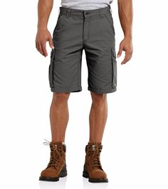 Comfortable gusseted crotch for freedom of movement Hidden hook-and-loop back pocket flaps and cargo flaps 11 Carhartt Shorts, Carhartt Cargo, Workwear Shorts, Men Carhartt, Cargo Short, Work Shorts, Cargo Shorts Men, Mens Cargo, Lightweight Shorts