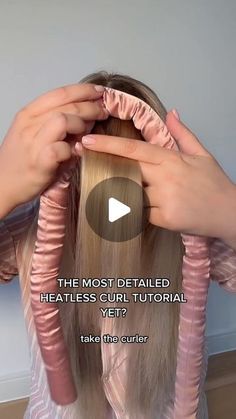 ETERNAL MUSE on Instagram: "Never use your heatless curler on wet hair. For longer lasting results we recommend using a hair mist to slightly dampen fully dry hair. It is best to use the mist per section as you wrap - this way it gives each section enough time to set as it starts to dry. The heatless overnight curler can also we used on dry hair if you hair holds a curl really well naturally ♥️" Curling Hair Overnight With Socks, Diy Overnight Curls Wet Hair, How To Use Silk Hair Curler, Heatless Curls Overnight Frizzy Hair, Silk Hair Curler Tutorial, Curl Hair Naturally Overnight, Heartless Hair Curler Tutorial, How To Make Curls With Wet Hair, Dry Curls Overnight