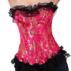 Hot Pink Satin Corset Set Comes With The Matching G-String. Either Have Been Worn And Still Have The Tags Intact. They Are A Size Small. If You Have Any Questions, Please Ask. Black Lace Corset, Satin Corset, Lace Corset, Pink Satin, Corset Top, Women's Intimates, Black Lace, Pink Color, Pink Ladies