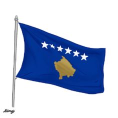 a flag with the state of indiana on it and five stars in the shape of a map