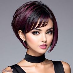 Short Purple Hair Pixie, Long To Short Haircut, Long Hair Cut Short, Rocker Hair, Chic Short Hair, Stylish Short Haircuts, Chin Length Hair, Edgy Short Hair, Pretty Hair Color