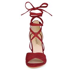 A pair of block-heel sandals feature a simple ankle wrap with a crisscross design. Knot the ties into a pretty bow at the back to make a lasting impression as you walk away. It's easy to go with all outfits, wear them with jeans, trousers, dresses, shorts, or denim. Elevate your body type and make you naturally look comfortable in your skin and body. Faux suede vamp, more textured. Rubber Outsole and ABS heel, anti-slip effectively. Moderate heel height, makes you feel more comfortable. Womens Chunky Heels, Ankle Wrap, Lace Up Sandals, Block Heels Sandal, Chunky Heel, Heel Sandals, Chunky Heels, Pink Yellow, Criss Cross