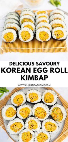 delicious savory korean egg roll kimbap is an easy and healthy appetizer