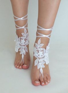 Beach Wedding Barefoot Sandals Bridal Lace ShoesBridal Beach | Etsy Elegant Lace-up Sandals For Beach, White Ankle Wrap Sandals For Beach Wedding, Elegant Beach Ankle Tie Lace-up Sandals, Elegant Beach Lace-up Ankle Tie Sandals, Elegant Ankle Tie Lace-up Sandals For Beach, White Ankle Strap Barefoot Sandals For Parties, Summer Wedding Lace-up Sandals, Summer Lace-up Sandals For Wedding, Lace-up Sandals For Summer Wedding