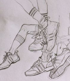 a drawing of a person's legs and shoes