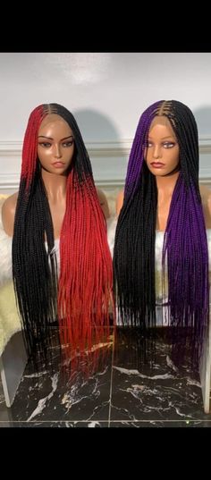 We make this lovely ghana braids style on a wig. The wig is made  with  closure lace .It takes about two weeks to process.  Its handmade to ensure the best quality.  It's a completely stress free option for gorgeous ladies who love big cornrow braids. Your hair looks like new everyday you wear it. Select the color you want. The colors available are: color 1, 2, 27,30,33,613,custom color, pink,silver grey, blue, purple,  burgundy,white. Please check your messages when you place your order and pro Big Cornrow Braids, Ghana Braid Styles, Micro Braids Hairstyles, Frontal Lace Wig, Medium Hair Braids, Ombre Braid, Ghana Braids, Colored Braids, Braided Ponytail Hairstyles