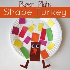 a paper plate shaped like a turkey