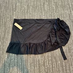 Nwt J Crew Black Ruffle Sarong Coverup Skirt Size: Xs-S Its Generous Color: Black Ruffled Detail Around Hem, Open On Side With Two Long Strap To Tie It Closed From Non Smoking Home Black Mini Wrap Skirt For Party, Chic Black Mini Skirt For Vacation, Fitted Black Wrap Skirt For Night Out, Black Party Wrap Mini Skirt, Black Mini Skirt For Beach In Spring, Fitted Black Bottoms For Brunch, Chic Black Beach Mini Skirt, Chic Black Mini Skirt For Beach, Chic Black Mini Skirt For The Beach