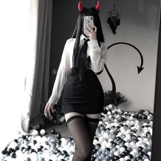 Secretary Uniform, Anime Lingerie, Egirl Clothes, Grunge Goth, Alternative Outfits, Hot Outfits, Kawaii Clothes, Edgy Outfits