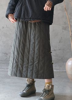 Cotton Long Skirt With Drawstring, Casual Long Skirt With Drawstring, Solid Drawstring Long Skirt, Casual Drawstring Skirt For Fall, Casual Fall Skirt With Drawstring, Casual Midi Skirt For Winter, Winter Midi Skirt With Elastic Waistband, Winter Cotton Relaxed Skirt, Winter Relaxed Cotton Skirt