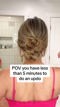 Lainey Ostrom | POV you have less than 5 minutes to do an updo 🤪❤️ - #updostyles #quickhairstyles #quickhairstyle #easyhairstyles #easyhair #promupdo... | Instagram Hippie Hair Wraps, Work Updo, Hair Styles Diy, Ponytail Hairstyle Ideas, Easy Updos For Long Hair, Diy Updo, Long Hairstyle Ideas, Long Hairdos, Up Dos For Medium Hair