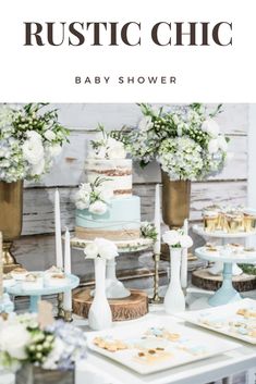 a table topped with lots of cakes and desserts