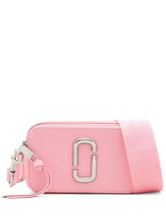 bubblegum pink leather silver-tone hardware silver-tone logo plaque adjustable detachable shoulder strap top zip fastening partitioned compartment Marc Jacobs Snapshot Bag, Girly Bags, Marc Jacobs Bag, Pretty Bags, Leather Silver, Cute Bags, Dolce & Gabbana, Pink Leather, Ballerinas