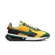 Style: Dm0008-700 Color: University Gold/Black/Cinnabar/Gorge Green Gender: Mens Green Leather Sneakers With Air Cushioning, Green Nike Leather Running Shoes, Green Leather Nike Running Shoes, Modern Yellow Sneakers With Vibram Sole, Green Leather Custom Sneakers With Air Max Cushioning, Modern Green Custom Sneakers With Cushioned Footbed, Modern Green Running Shoes With Rubber Sole, Modern Green Running Shoes With Cushioned Footbed, Tenis Air