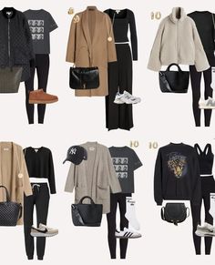 Winter Closet Basics, Two Week Capsule Wardrobe Fall, Week Of Winter Outfits, Cold Weather Weekend Outfits, Nyc In February Outfits, One Week Capsule Wardrobe Travel Outfits, Styling A Cardigan Outfit Ideas, Canada Outfit Ideas, London In November Outfits