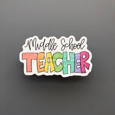 Middle School Teacher Sticker - Sticker Teacher Vision Board, Cute Little Stickers, Teachers Illustration, Geometry Teacher, Elementary School Principal, Health Teacher, Physical Education Teacher, Physics Teacher, Language Arts Teacher