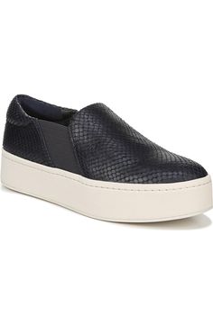 Vince Warren Slip-On Sneaker (Women) | Nordstrom Comfortable Synthetic Platform Slip-ons, Modern Synthetic Platform Slip-ons, Sporty Slip-on Platform Sneakers With Contrast Sole, Sporty Slip-ons With Round Toe And Contrast Sole, Synthetic Platform Sneakers With Rubber Sole And Flat Heel, Synthetic Slip-on Sneakers With Contrast Sole, Flat Heel Platform Sneakers With Rubber Sole, Sporty Platform Slip-on Sneakers For Streetwear, Sporty Streetwear Slip-on Platform Sneakers