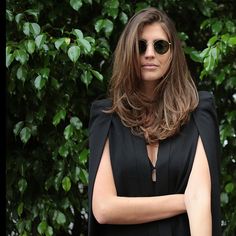 Black Cape Dress, Asymmetrical Necklace, Twisted Hair, Cute Hairstyle, Black Cape