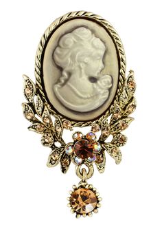 PRICES MAY VARY. Gorgeous vintage cameo style. a beautiful cameo brooch featuring enamel lady maiden in a filigree frame with floral, ribbon and crystal rhinestone detail on a metal alloy base. for those that love vintage style accessories this brooch is the perfect little touch to really make a look pop. from the ribbon detail to the adorable crystal rhinestone flowers, this brooch is elegance defined. Antique jewelry. give this vintage inspired pin to a loved one on occasions such valentine's Broches Jewelry Victorian, Broches Jewelry Vintage, Vintage Jewelry Art Victorian, Vintage Cameo Jewelry Victorian, Antique Brooches The Jewelry Lady's Store, Cheap Victorian Style Brooch Jewelry, Lady Cameo Necklace, Vintage Rhinestone Brooch, Cameo Jewelry