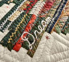 Winter Dreams Handcrafted Reversible Quilt | Pottery Barn Pottery Barn Christmas Tree, Barn Christmas, Look Winter, Pottery Barn Christmas, Christmas Tree Quilt, Color Symbolism, Linen Sheet Sets, Holiday Quilts, Tree Quilt