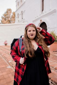 3 Plus Size Fashion Looks From Fashion To Figure - Plus Size Fashion Outfits, Gorgeous Black Dress, Make An Outfit, Plus Size Plaid, Plus Size Fall Fashion