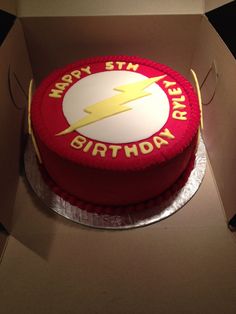 a birthday cake in a box with the words happy st patrick's day written on it