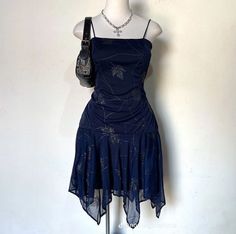 Y2k Hoco Dress Short, Vintage Spaghetti, Short Party Dress, Dress Aesthetic, Dress Navy Blue, Hoco Dresses