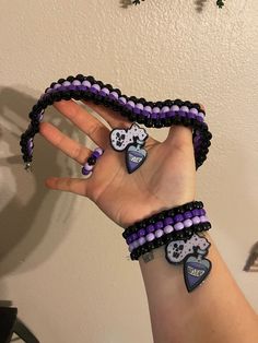 "an matching set of a purple & black \"boy's tears\" bottle charm ! including a choker (chain on back for adjustability) , bracelet , and ring ! <3" Black Rave Jewelry For Gift, Handmade Round Beads Rave Jewelry, Themed Black Beaded Jewelry, Handmade Round Bead Rave Jewelry, Handmade Black Rave Jewelry, Black Rave Jewelry Gift, Handmade Adjustable Rave Jewelry, Black Rave Jewelry For Gifts, Black Handmade Rave Jewelry