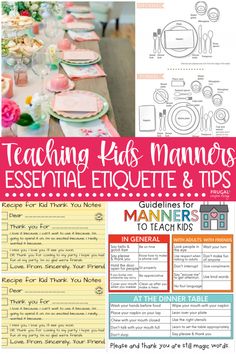 Teaching Manners And Etiquette, Teaching Table Manners, Manners Tea Party, Manners To Teach Kids, Kids Etiquette Lessons, Manners And Etiquette For Kids Teaching, Tea Party Etiquette For Kids, Teaching Manners To Kids Activities