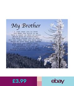 an image of a snow covered tree with the words, my brother and his poem