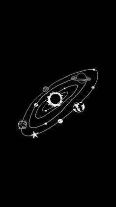 an image of the solar system in black and white